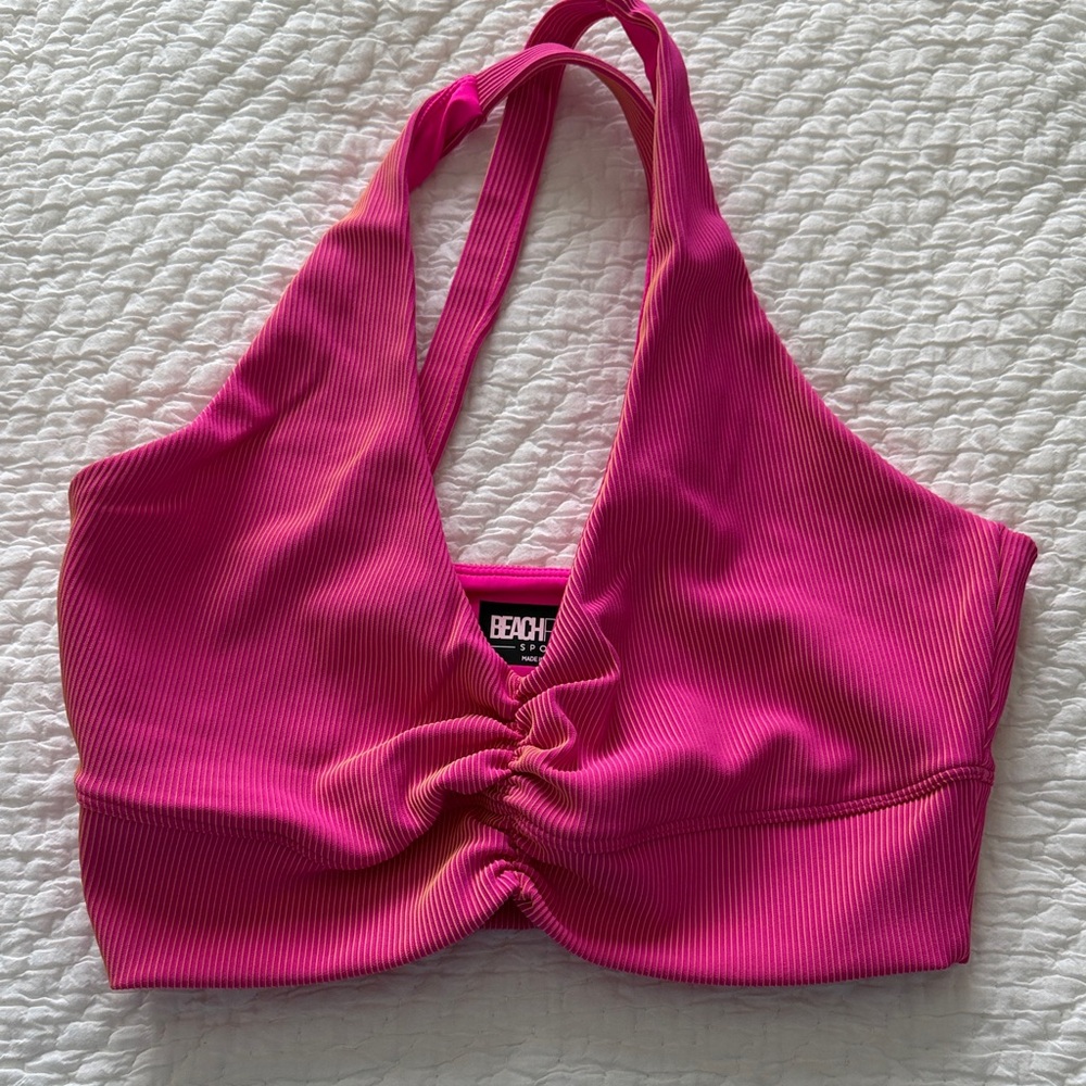 Beach Riot Vibrant Pink and Yellow sport top